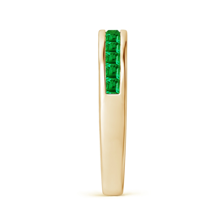 2mm AAA Channel Set Square Emerald Half Eternity Ring in Yellow Gold side 299