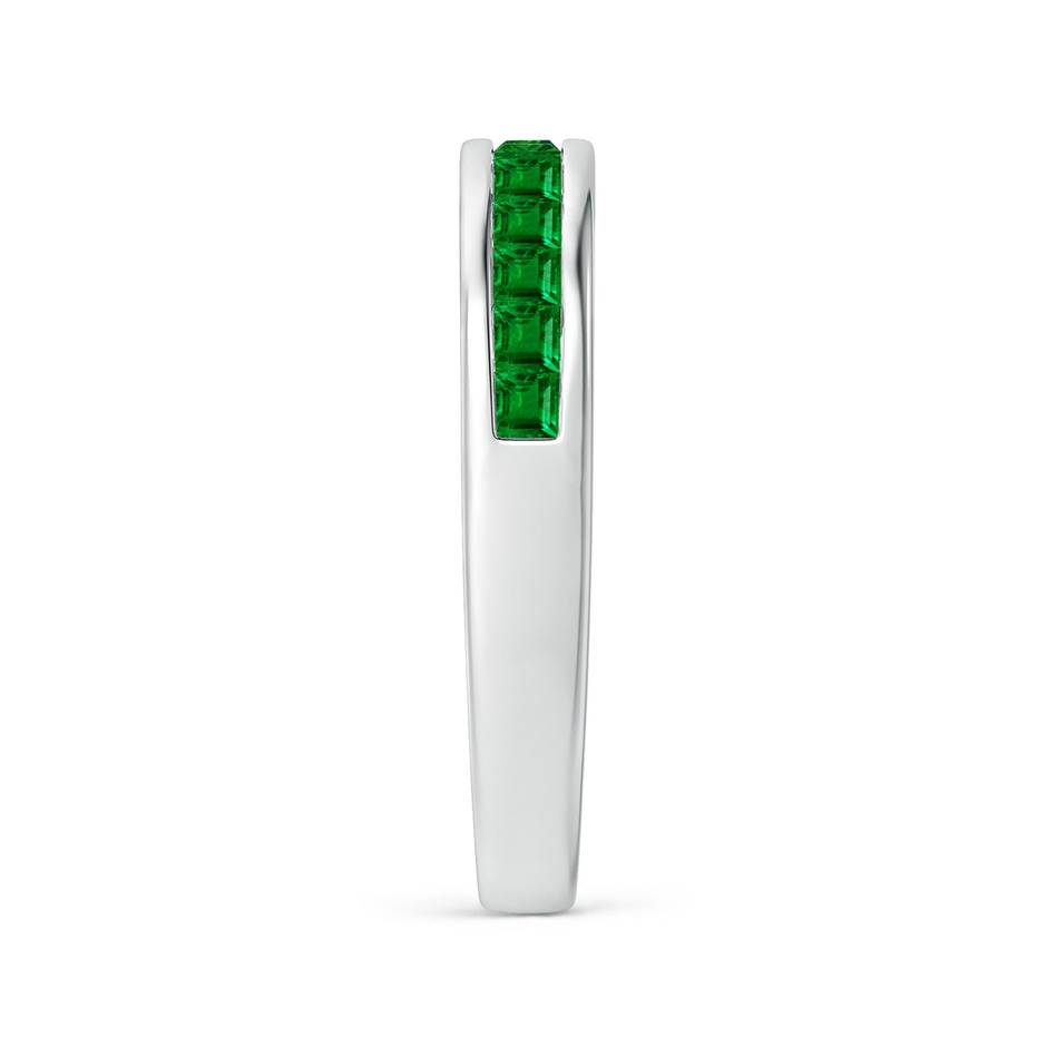 2mm AAAA Channel Set Square Emerald Half Eternity Ring in P950 Platinum side 299