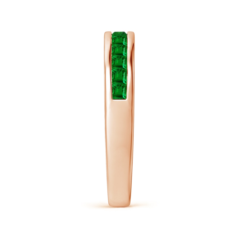 2mm AAAA Channel Set Square Emerald Half Eternity Ring in Rose Gold side 299