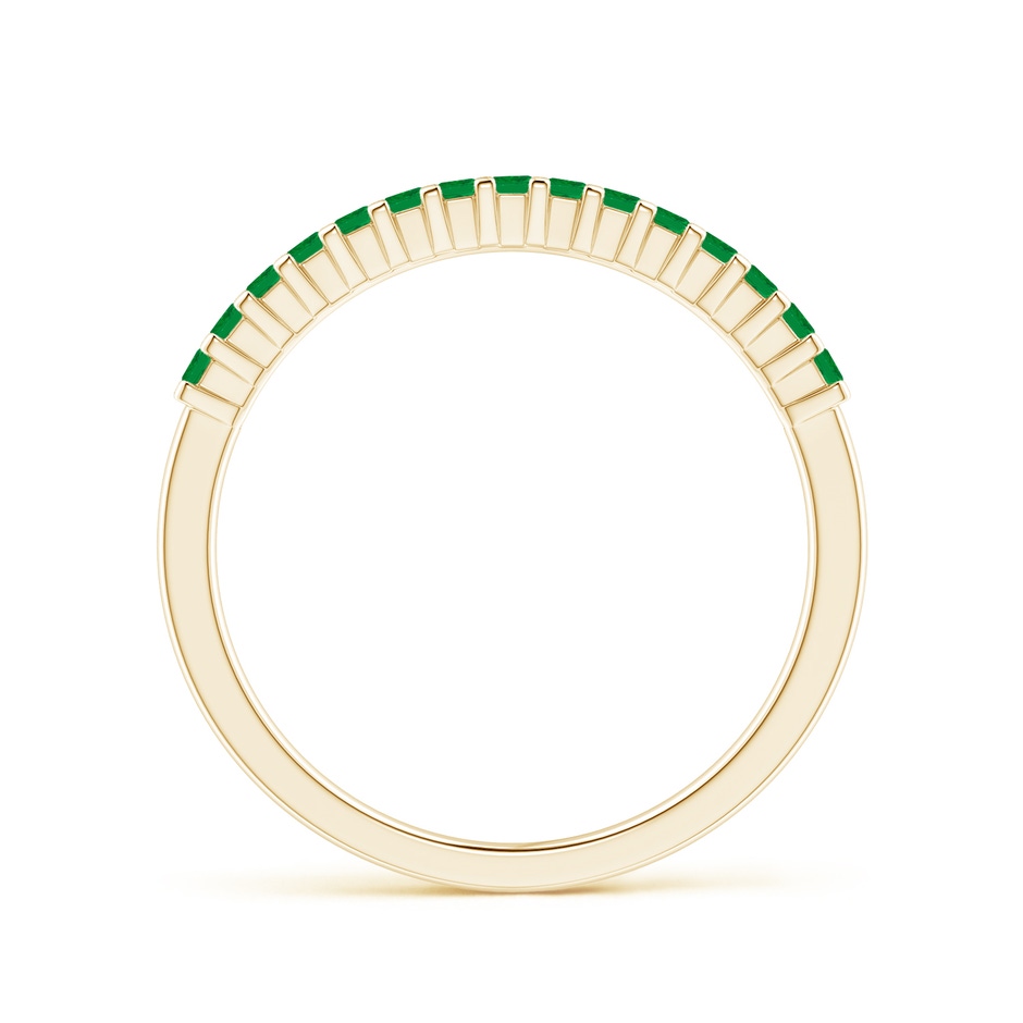1.5mm AA Square Emerald Semi Eternity Classic Wedding Ring in Yellow Gold side 199