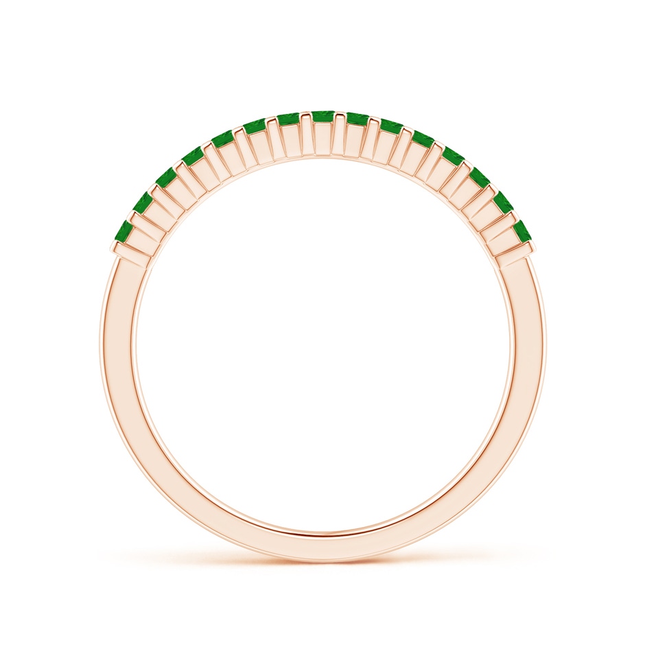 1.5mm AAA Square Emerald Semi Eternity Classic Wedding Ring in Rose Gold side 199