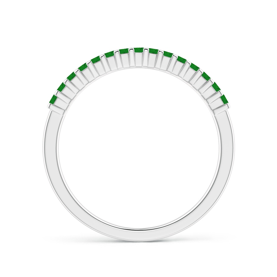 1.5mm AAA Square Emerald Semi Eternity Classic Wedding Ring in White Gold side 199