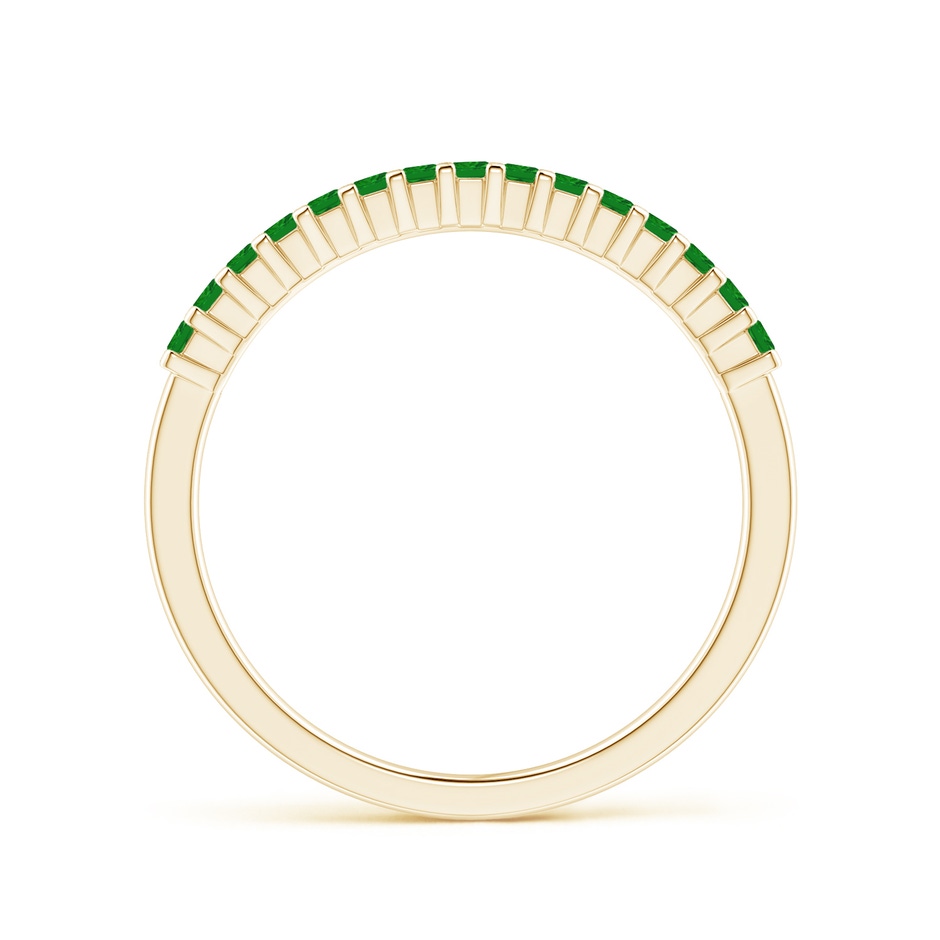 1.5mm AAA Square Emerald Semi Eternity Classic Wedding Ring in Yellow Gold side 199