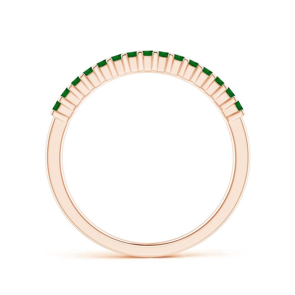1.5mm AAAA Square Emerald Semi Eternity Classic Wedding Ring in Rose Gold side 199
