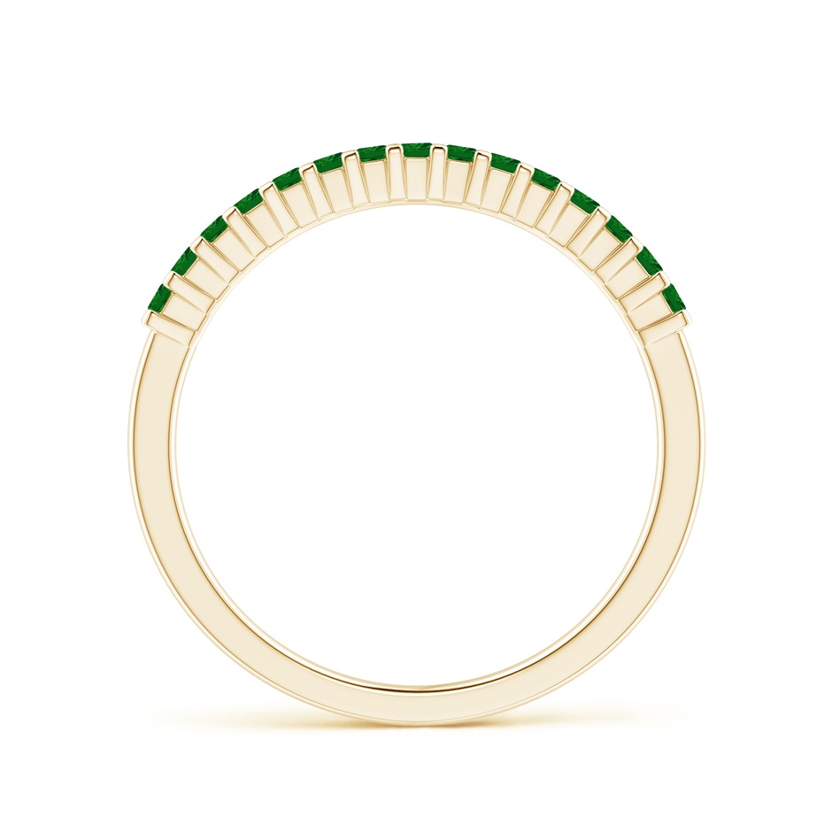 1.5mm AAAA Square Emerald Semi Eternity Classic Wedding Ring in Yellow Gold side 199