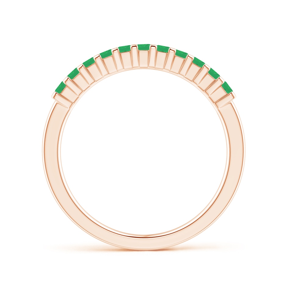 1.9mm A Square Emerald Semi Eternity Classic Wedding Ring in Rose Gold side 199