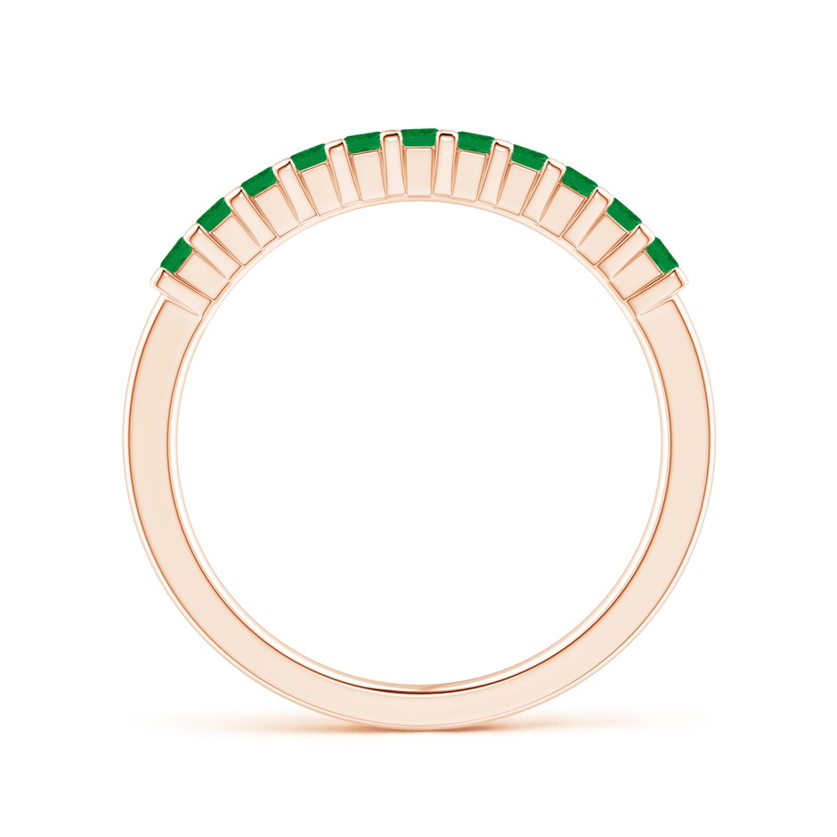 1.9mm AA Square Emerald Semi Eternity Classic Wedding Ring in Rose Gold side 199
