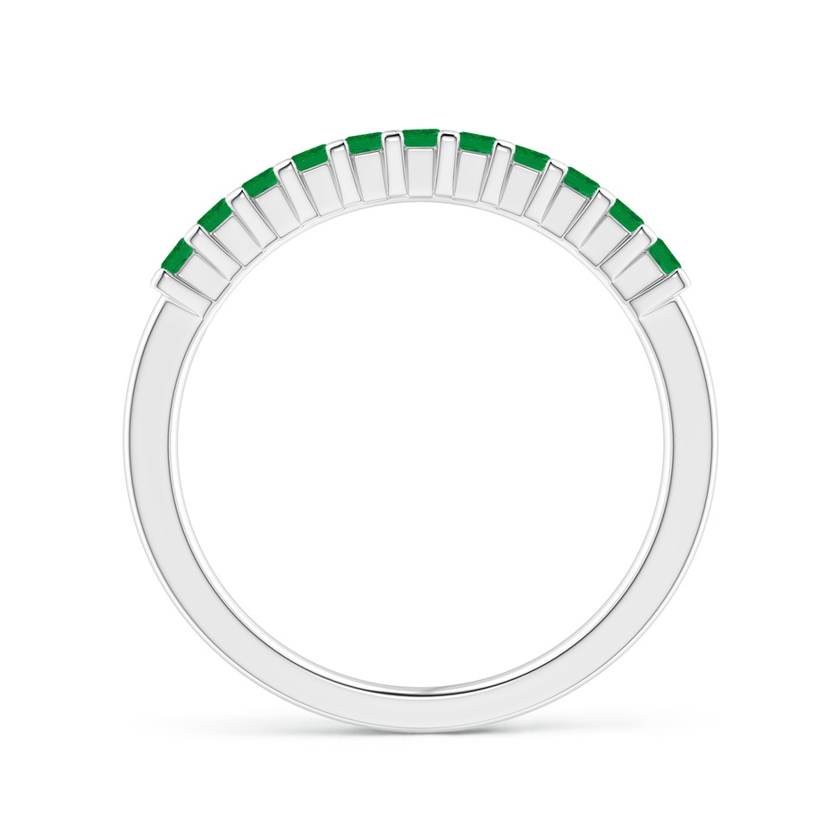 1.9mm AA Square Emerald Semi Eternity Classic Wedding Ring in White Gold side 199