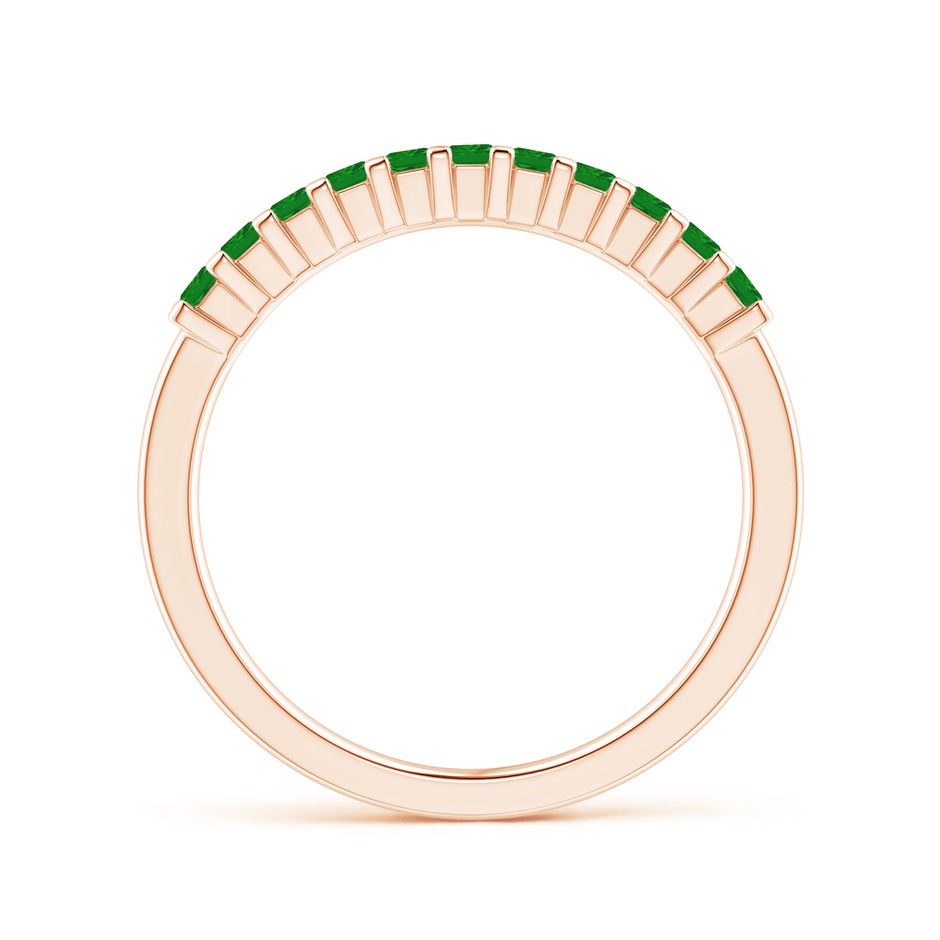 1.9mm AAA Square Emerald Semi Eternity Classic Wedding Ring in Rose Gold side 199