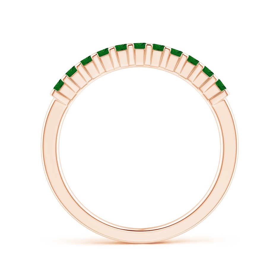 1.9mm AAAA Square Emerald Semi Eternity Classic Wedding Ring in Rose Gold side 199