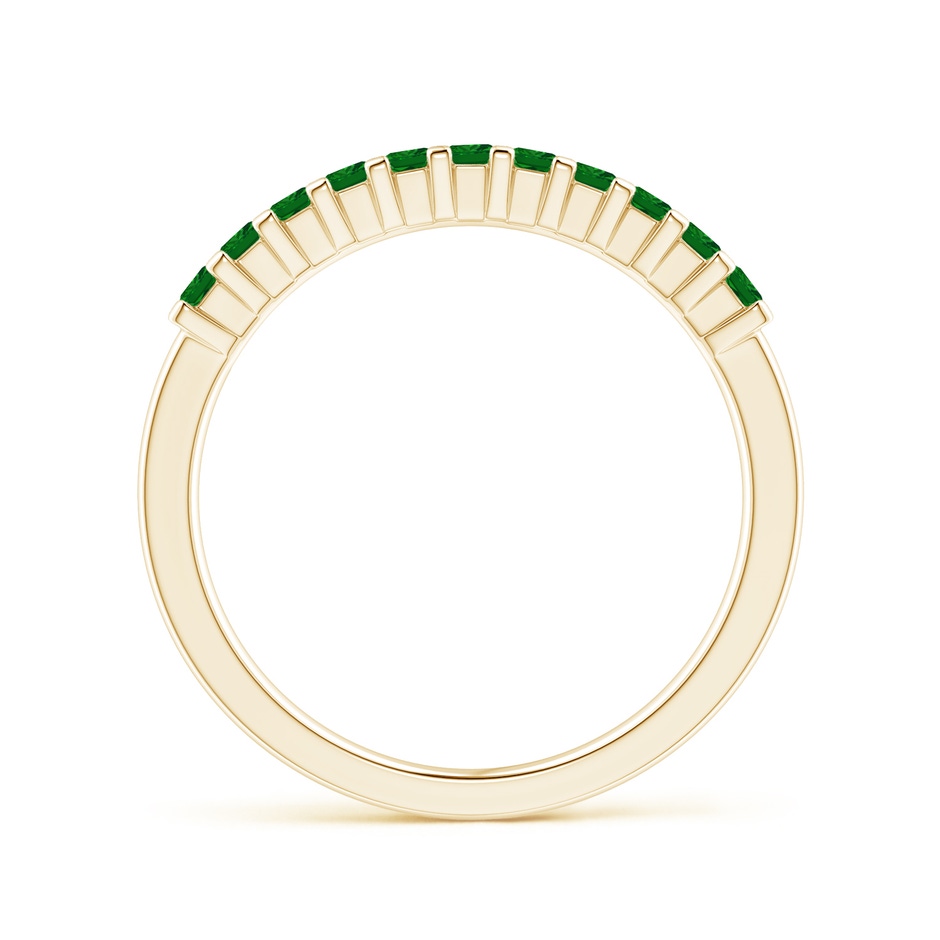 1.9mm AAAA Square Emerald Semi Eternity Classic Wedding Ring in Yellow Gold side 199