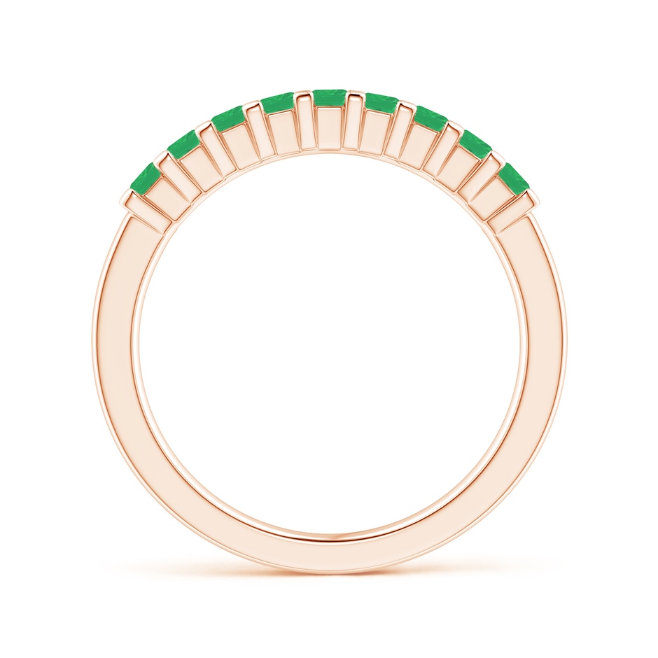 2.2mm A Square Emerald Semi Eternity Classic Wedding Ring in Rose Gold side 199
