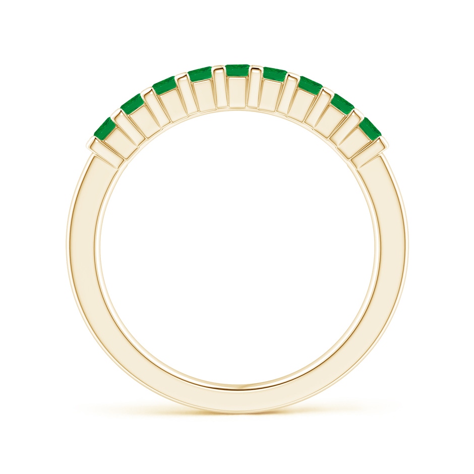 2.2mm AA Square Emerald Semi Eternity Classic Wedding Ring in Yellow Gold side 199