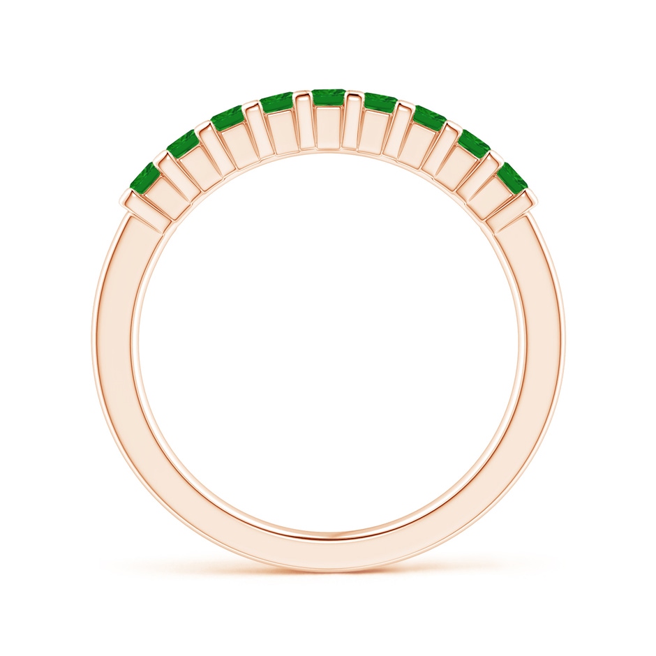 2.2mm AAA Square Emerald Semi Eternity Classic Wedding Ring in Rose Gold side 199