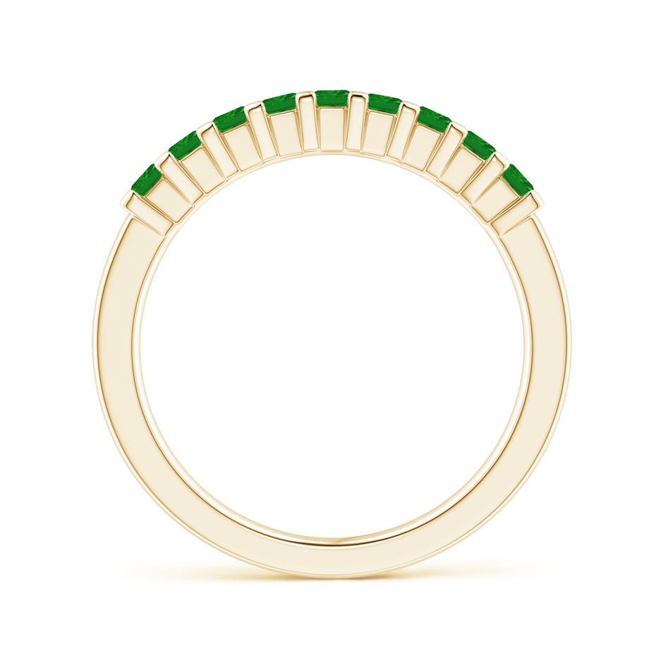 2.2mm AAA Square Emerald Semi Eternity Classic Wedding Ring in Yellow Gold side 199