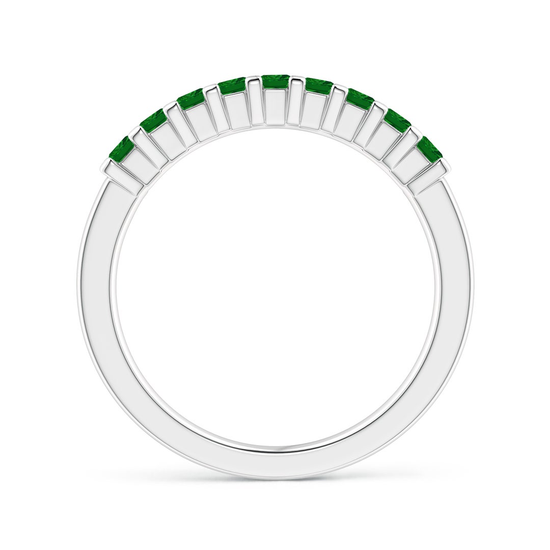 2.2mm AAAA Square Emerald Semi Eternity Classic Wedding Ring in P950 Platinum - side 3