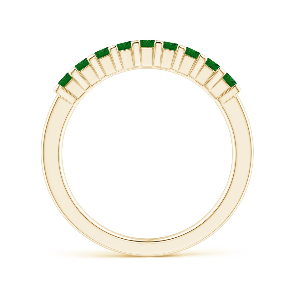 2.2mm AAAA Square Emerald Semi Eternity Classic Wedding Ring in Yellow Gold side 199