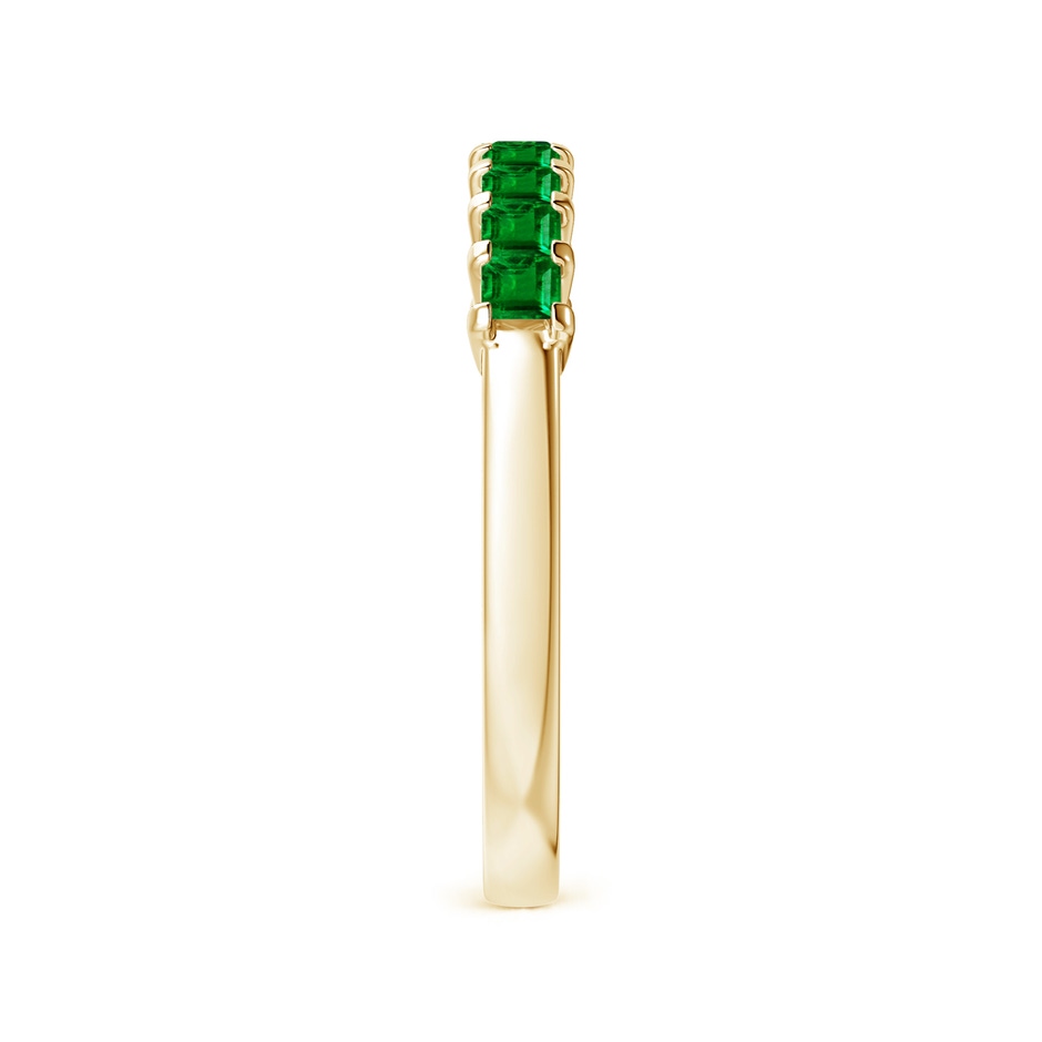 2.2mm AAAA Square Emerald Semi Eternity Classic Wedding Ring in Yellow Gold side 299