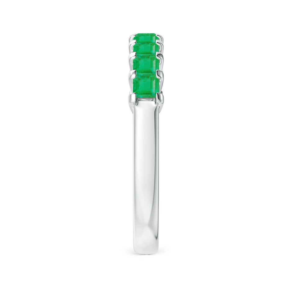 2.6mm A Square Emerald Semi Eternity Classic Wedding Ring in P950 Platinum side 299