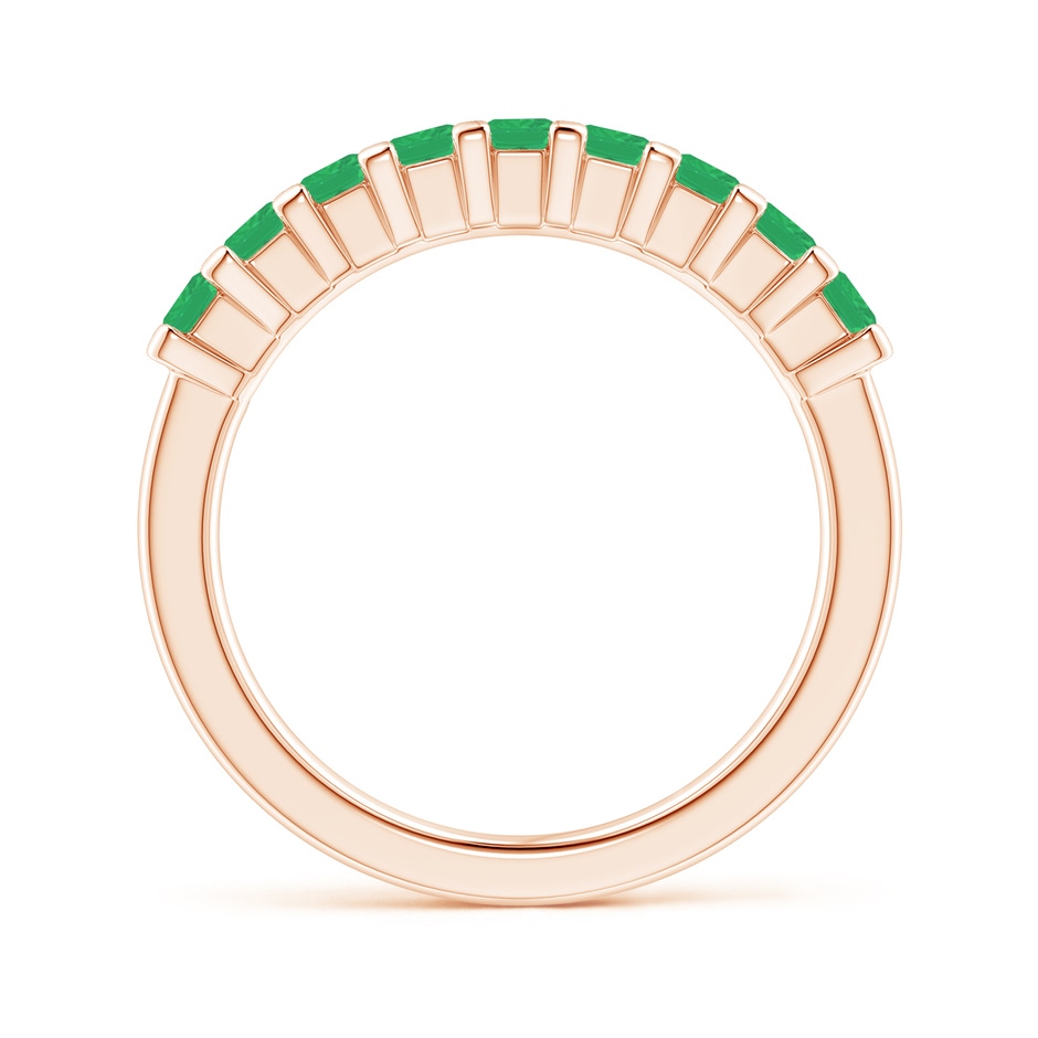 2.6mm A Square Emerald Semi Eternity Classic Wedding Ring in Rose Gold side 199