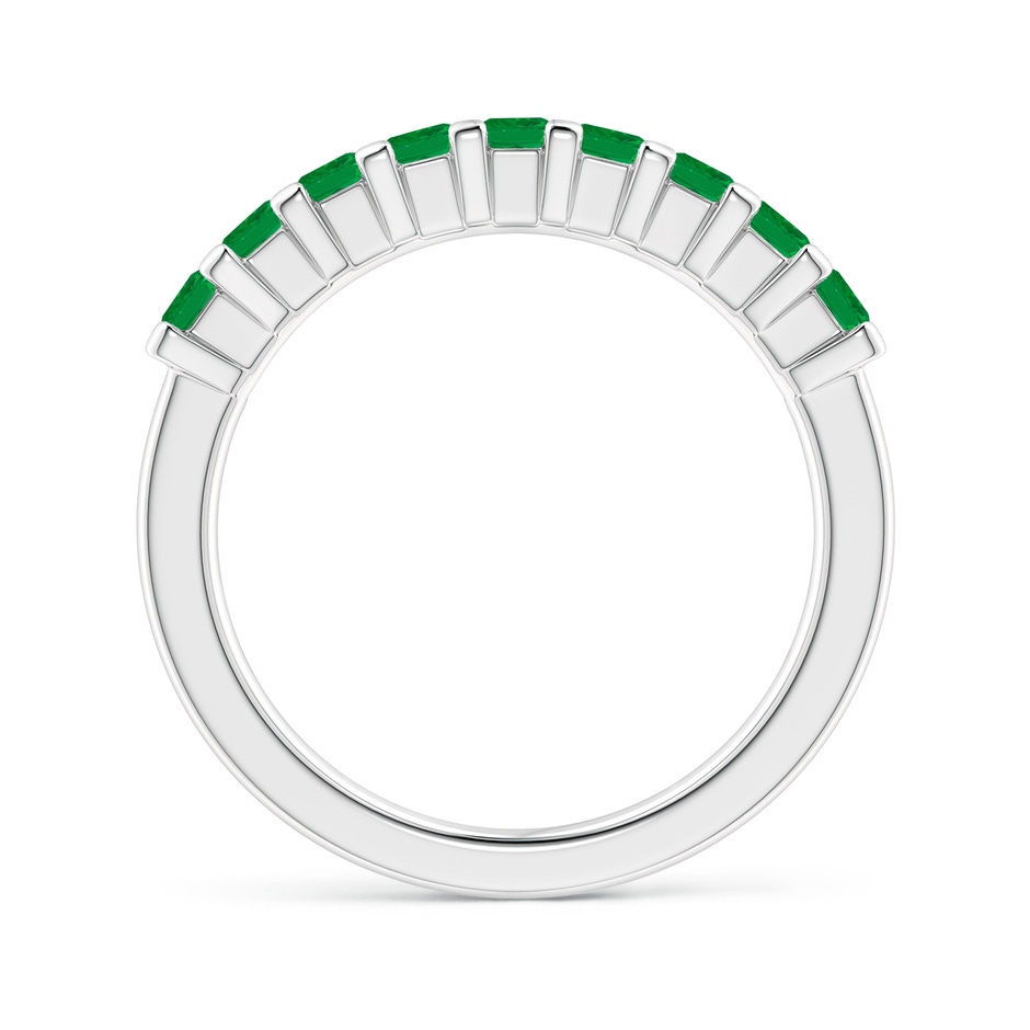 2.6mm AA Square Emerald Semi Eternity Classic Wedding Ring in P950 Platinum side 199
