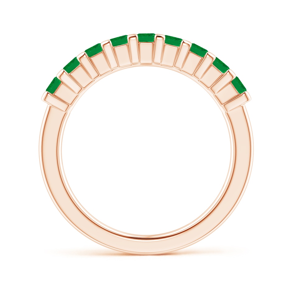 2.6mm AA Square Emerald Semi Eternity Classic Wedding Ring in Rose Gold side 199