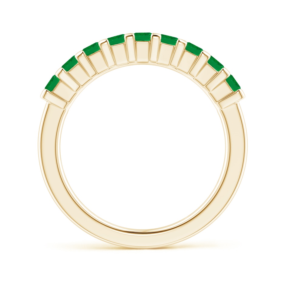 2.6mm AA Square Emerald Semi Eternity Classic Wedding Ring in Yellow Gold side 199