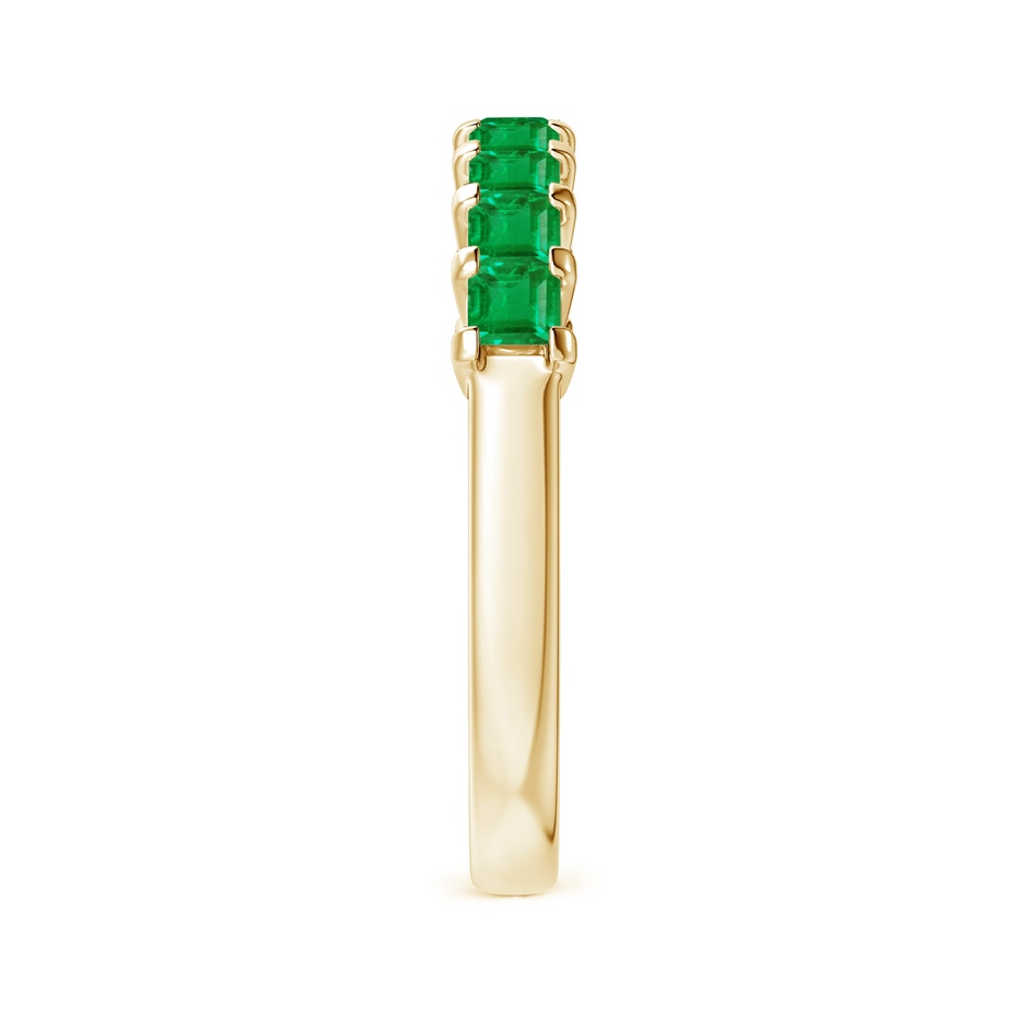 2.6mm AA Square Emerald Semi Eternity Classic Wedding Ring in Yellow Gold side 299
