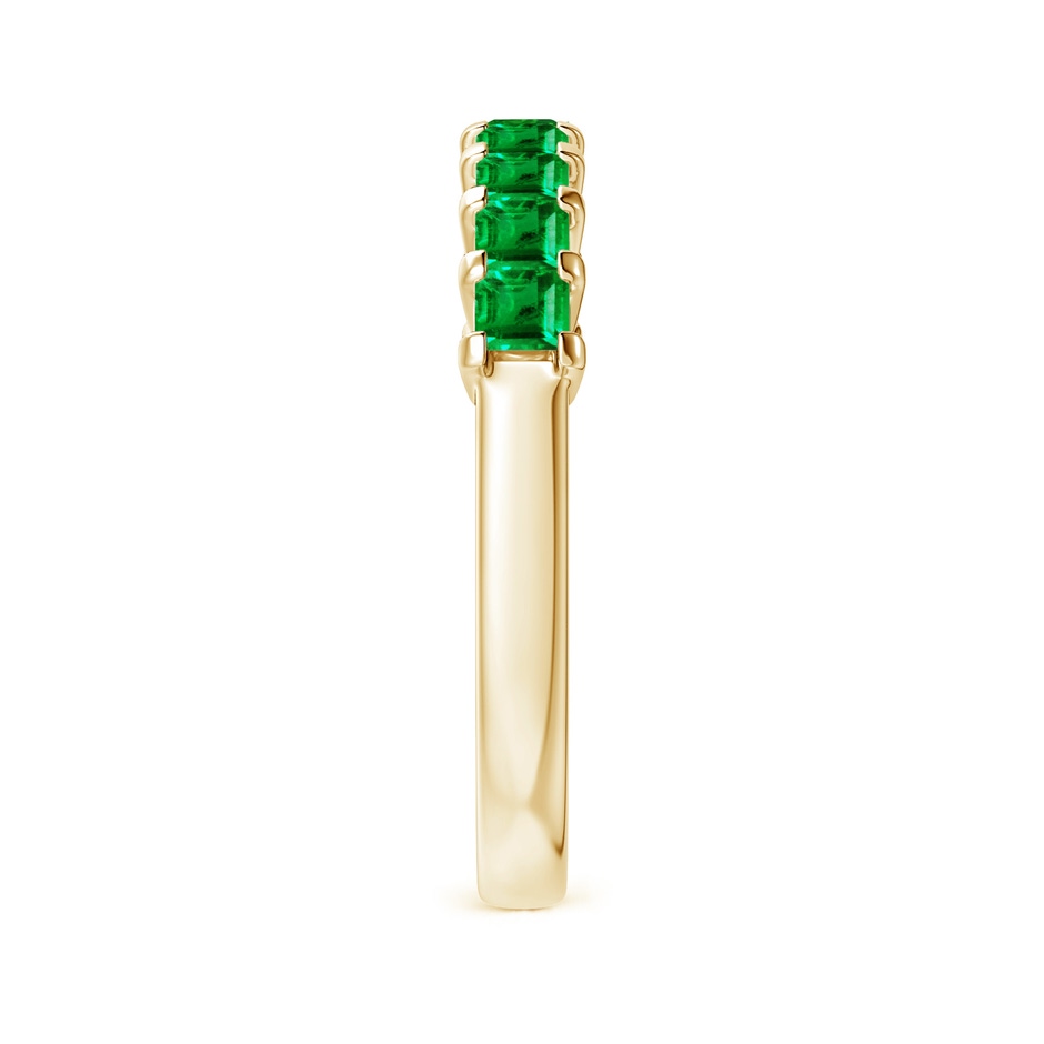 2.6mm AAA Square Emerald Semi Eternity Classic Wedding Ring in 18K Yellow Gold side 299