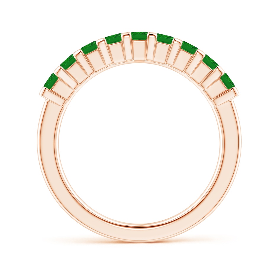 2.6mm AAA Square Emerald Semi Eternity Classic Wedding Ring in Rose Gold side 199