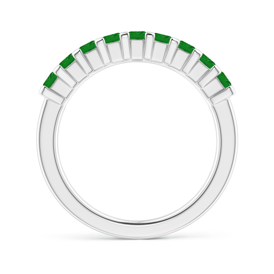 2.6mm AAA Square Emerald Semi Eternity Classic Wedding Ring in White Gold side 199