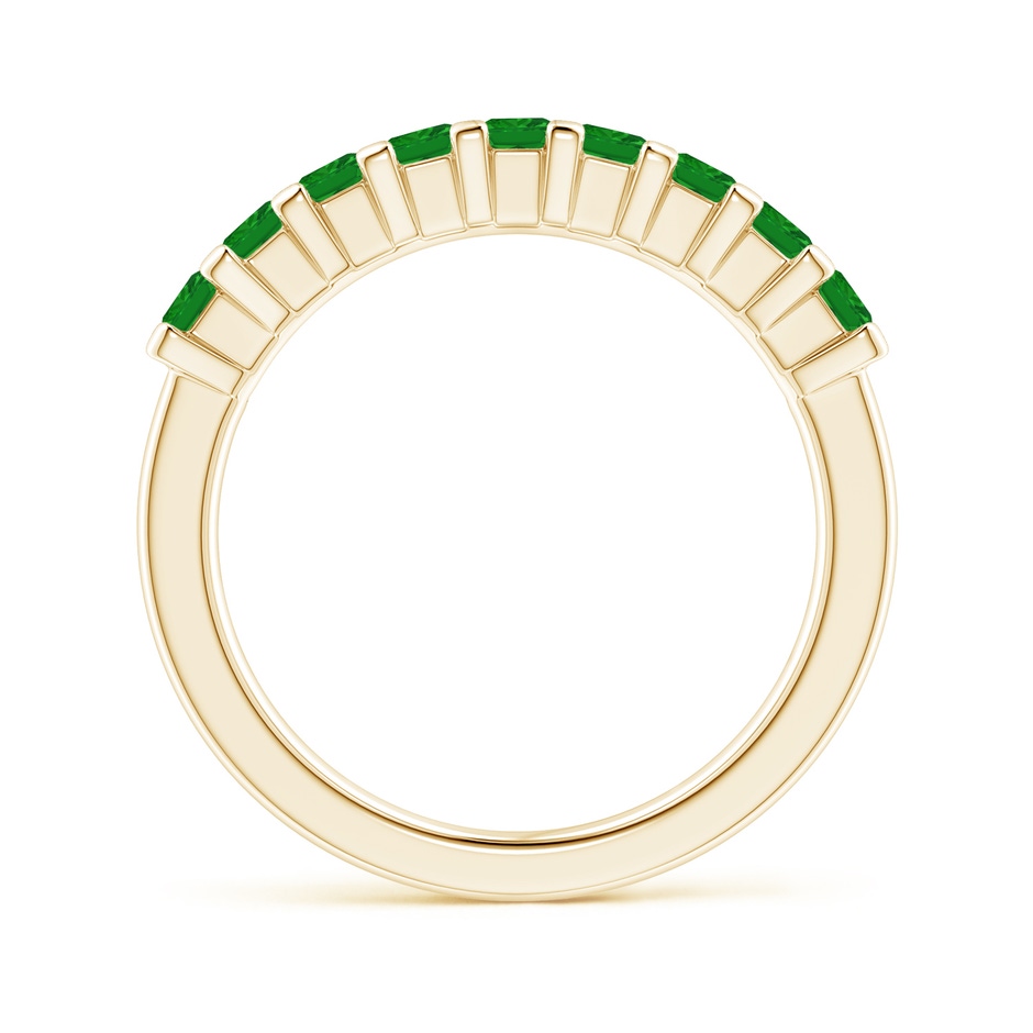 2.6mm AAA Square Emerald Semi Eternity Classic Wedding Ring in Yellow Gold side 199