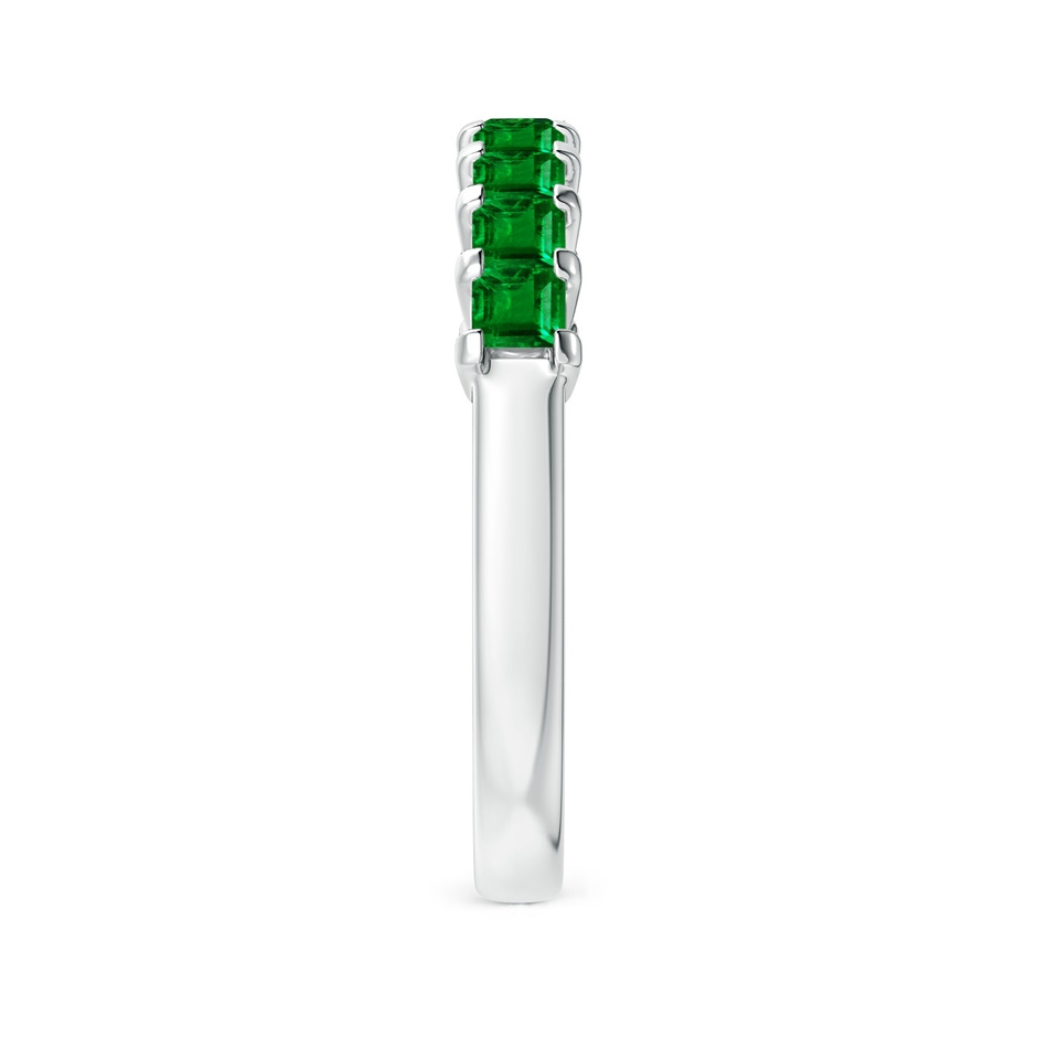 2.6mm AAAA Square Emerald Semi Eternity Classic Wedding Ring in P950 Platinum side 299