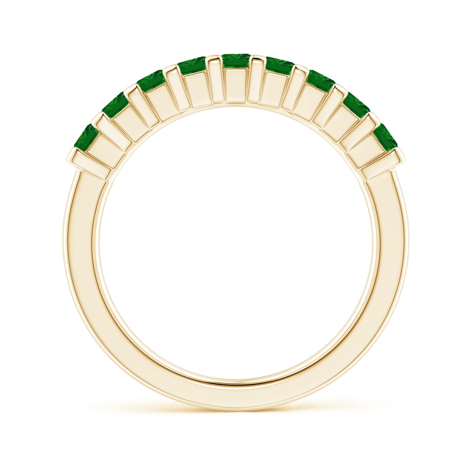 2.6mm AAAA Square Emerald Semi Eternity Classic Wedding Ring in Yellow Gold side 199