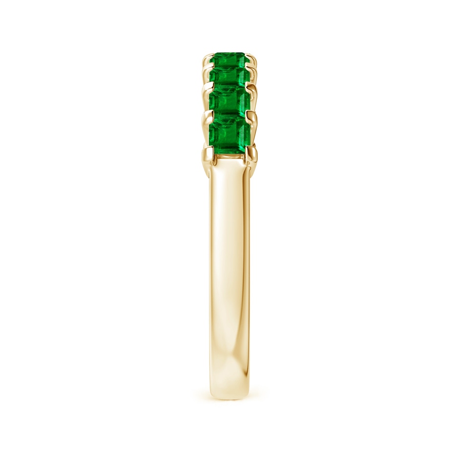 2.6mm AAAA Square Emerald Semi Eternity Classic Wedding Ring in Yellow Gold side 299
