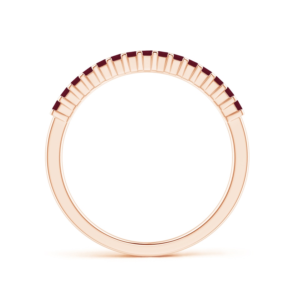 1.5mm A Square Ruby Semi Eternity Classic Wedding Ring in Rose Gold side 199