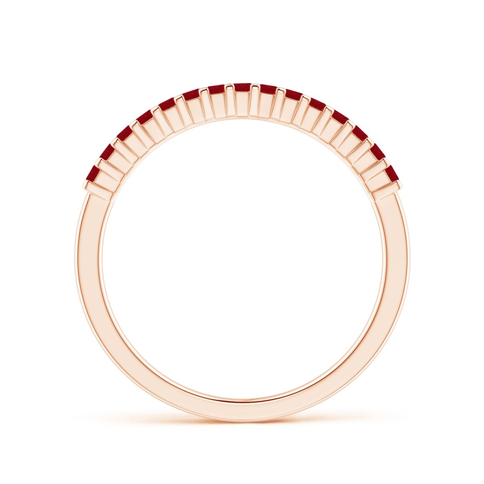 1.5mm AA Square Ruby Semi Eternity Classic Wedding Ring in Rose Gold side 199