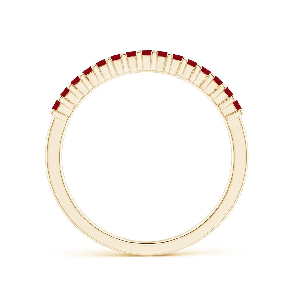1.5mm AA Square Ruby Semi Eternity Classic Wedding Ring in Yellow Gold side 199
