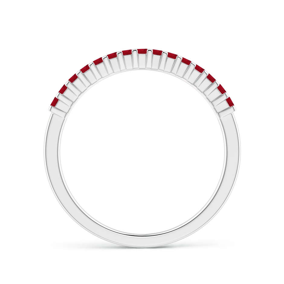 1.5mm AAA Square Ruby Semi Eternity Classic Wedding Ring in White Gold side 199