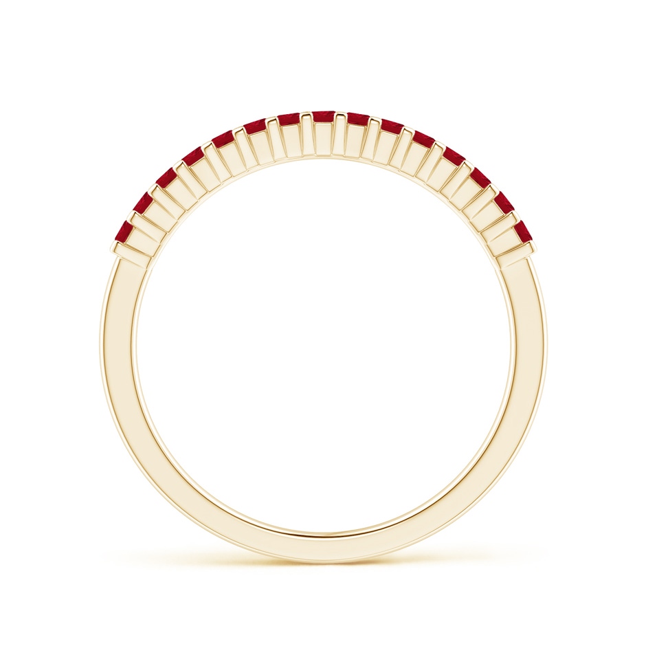 1.5mm AAA Square Ruby Semi Eternity Classic Wedding Ring in Yellow Gold side 199