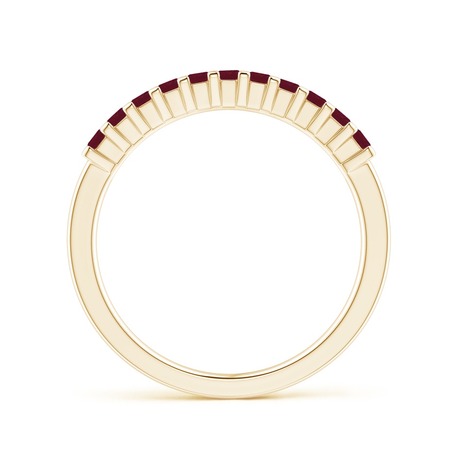 1.9mm A Square Ruby Semi Eternity Classic Wedding Ring in Yellow Gold side 199