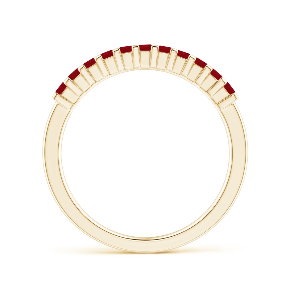 1.9mm AA Square Ruby Semi Eternity Classic Wedding Ring in Yellow Gold side 199