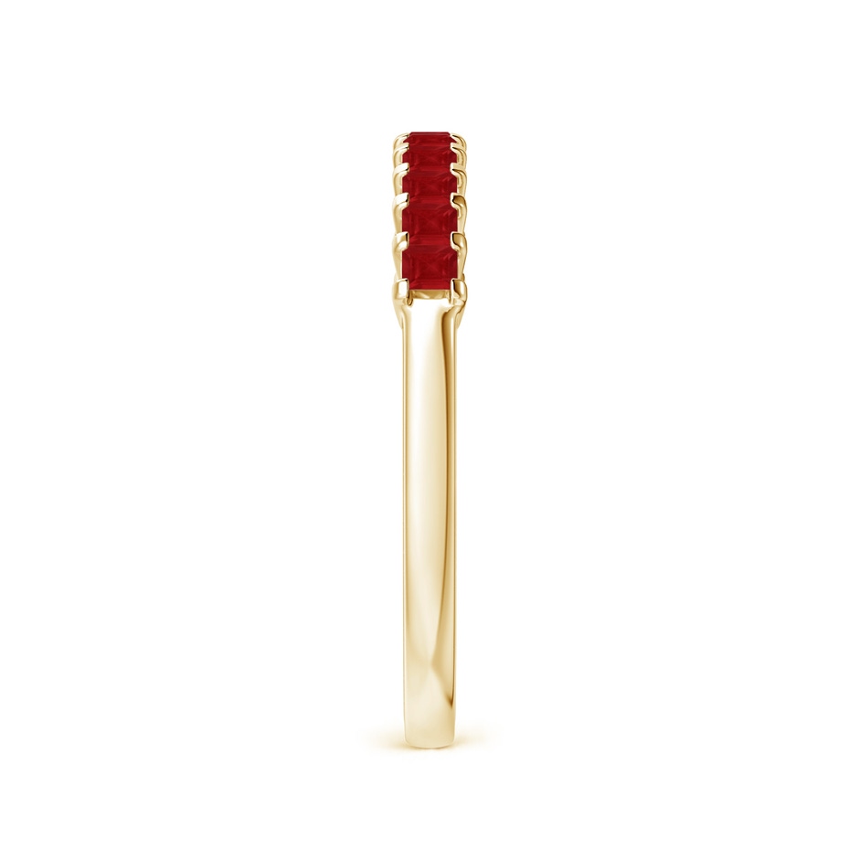 1.9mm AA Square Ruby Semi Eternity Classic Wedding Ring in Yellow Gold side 299