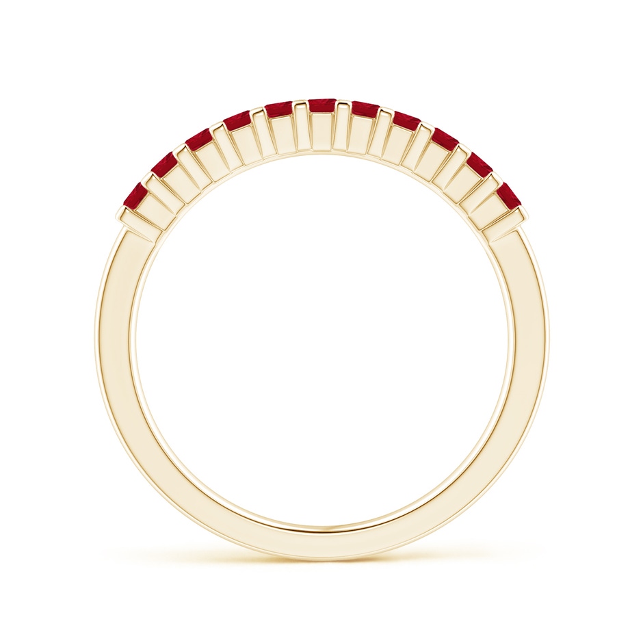 1.9mm AAA Square Ruby Semi Eternity Classic Wedding Ring in 18K Yellow Gold side 199