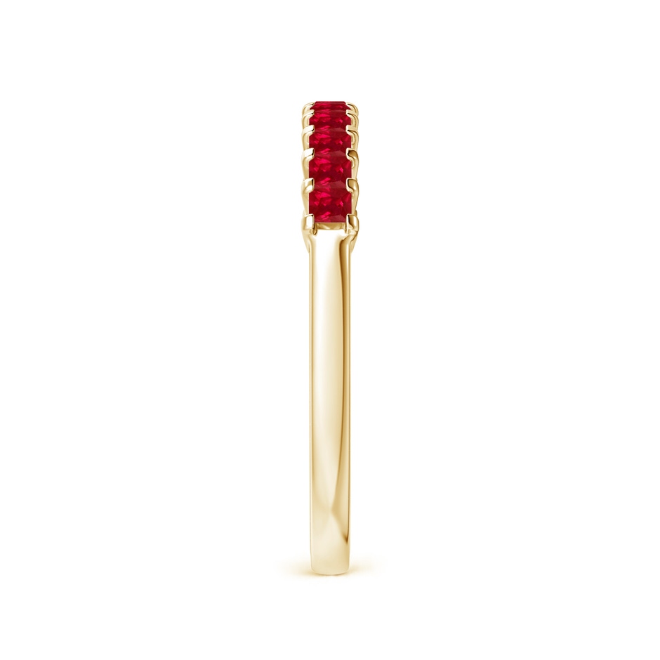 1.9mm AAA Square Ruby Semi Eternity Classic Wedding Ring in 18K Yellow Gold side 299