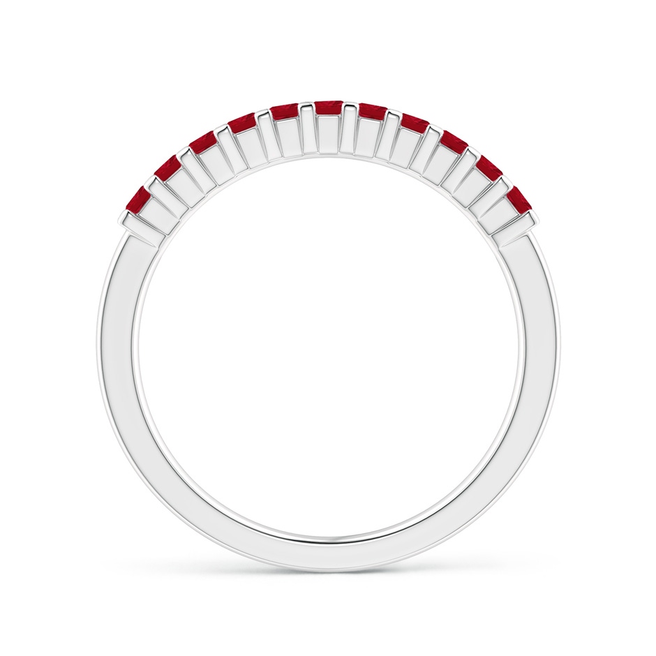 1.9mm AAA Square Ruby Semi Eternity Classic Wedding Ring in P950 Platinum side 199