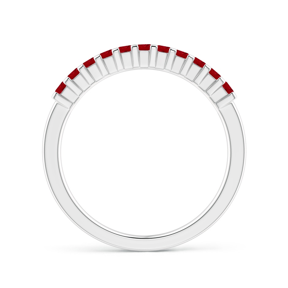 1.9mm AAAA Square Ruby Semi Eternity Classic Wedding Ring in P950 Platinum side 199