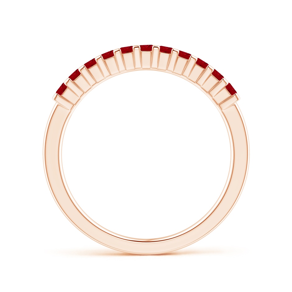 1.9mm AAAA Square Ruby Semi Eternity Classic Wedding Ring in Rose Gold side 199