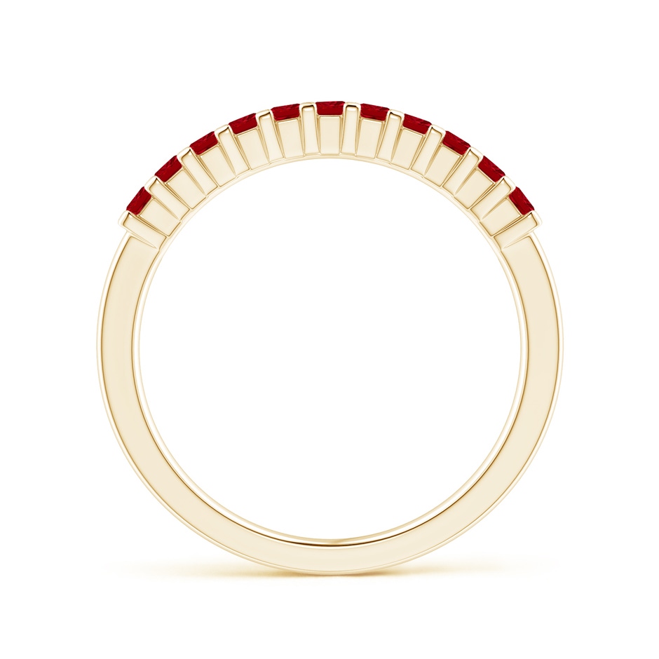 1.9mm AAAA Square Ruby Semi Eternity Classic Wedding Ring in Yellow Gold side 199