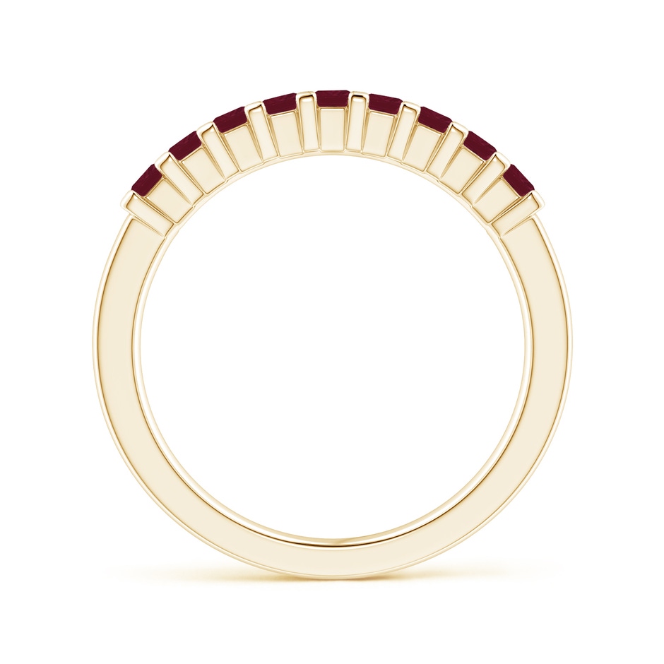 2.2mm A Square Ruby Semi Eternity Classic Wedding Ring in Yellow Gold side 199